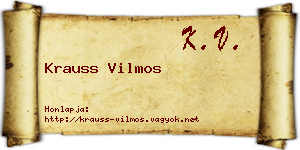 Krauss Vilmos névjegykártya