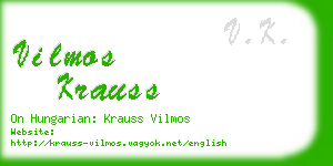 vilmos krauss business card